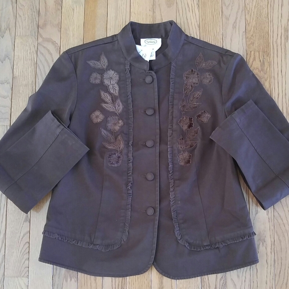 Talbots Floral Applique Blazer Jacket - Picture 8 of 8